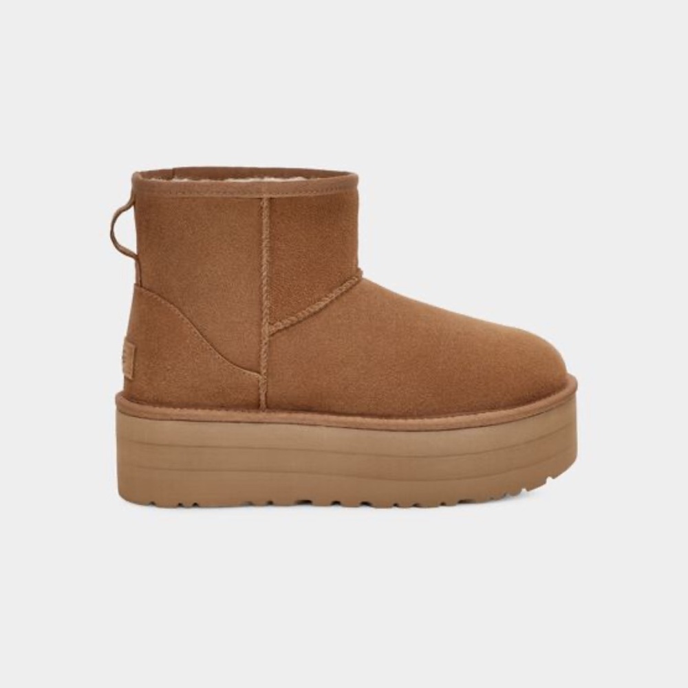 UGG Mini Chestnut Platform Boots Size 7M NIB 7 SOLD OUT EVERYWHERE
